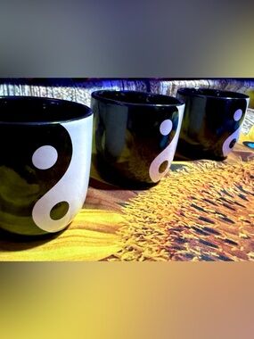 Vintage Yin Yang Espresso Cups by Avon - Set of 3